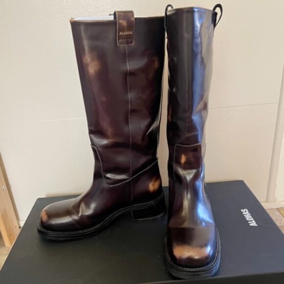 Alohas Sajan Brown Leather Boots, Size 41EU/10US